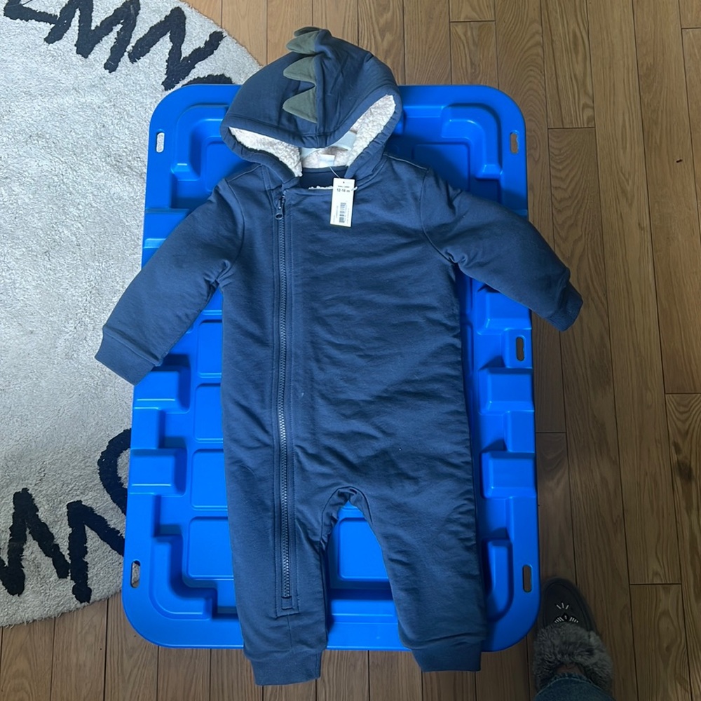Sherpa lined bunting suit - 12-18m